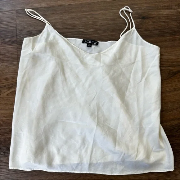 J. Crew Women's Washable 100% Silk Camisole Tank Top Medium Cream V-Neck Office - Picture 1 of 6